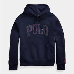 NWT Polo Ralph Lauren Men’s Paisley Logo Double Knit Hoodie Size Small Navy RARE